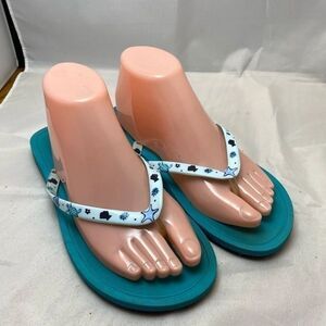 Vera Bradley flip flops seashell turtle 7/8